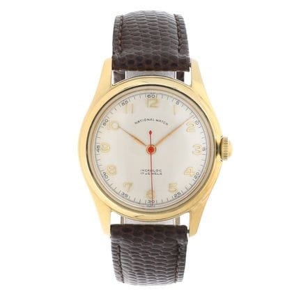 No Reserve - Montre habillée National Watch en or 