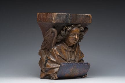 Ein deutscher, geschnitzter und teilweise polychro