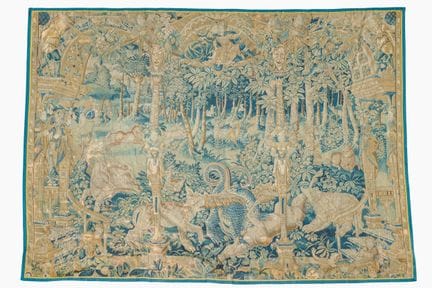 Tapisserie flamande de type « pergola » représenta