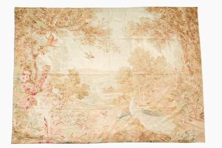 Tapisserie d'Aubusson représentant des paons et un