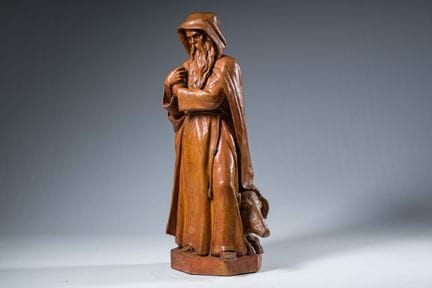 Eine große, patinierte Terrakotta-Gruppe des Heili