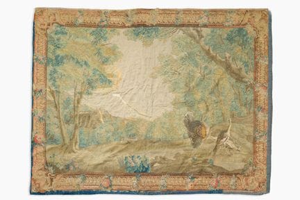 Tapisserie d'Aubusson représentant des oiseaux dan