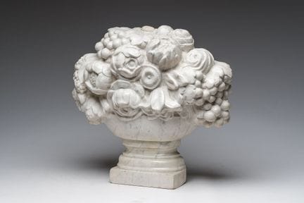 A Flemish white marble 'flower vase' sculpture, 17