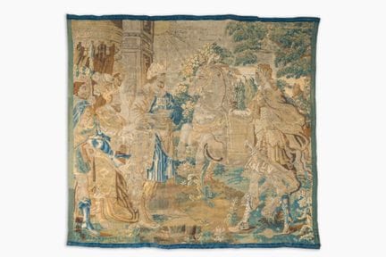Tapisserie murale flamande représentant une scène 