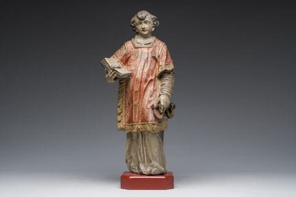 Eine italienische, geschnitzte und polychrom verzi