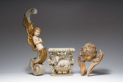 Ein Engelskopf, ein Agnus Dei und ein architektoni