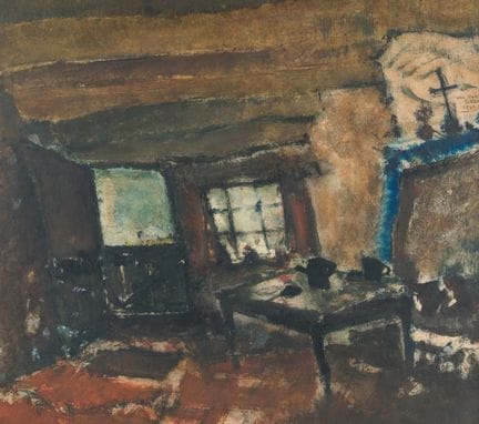 Willem Van Hecke (1893–1976): Innenansicht, Aquare