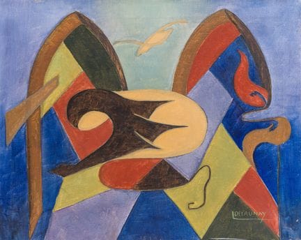 L. Delaunay (20. Jh.): Abstrakte Komposition, Öl a