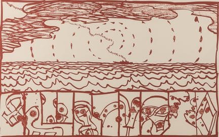 Pierre Alechinsky (1927): Ohne Titel, Farblithogra