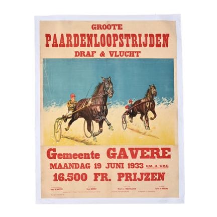 Plakat „Groote paardenloopstrijden draf &amp; vluc