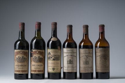 1949-1952 Colección variada de vinos de Saint-Émil