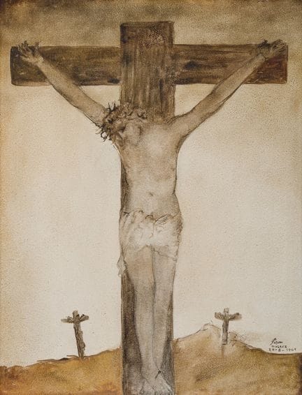 Leo Piron (1899–1962): „Calvary“, Mischtechnik auf