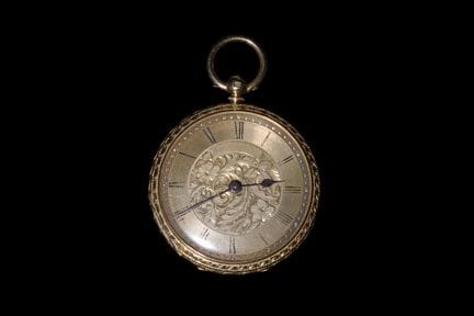 Montre de poche suisse en or 18 carats, John Meyer