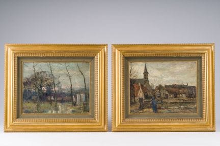 Gustaaf Van Loon (1912–1980): Dorfansicht &amp; La