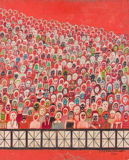 Berthe Coulon (1897–1979): „Foule rouge“, Öl auf H