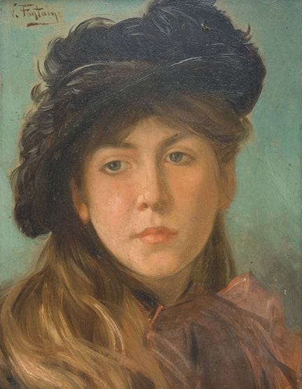 Victor Fontaine (1837–1884): Porträt eines Mädchen