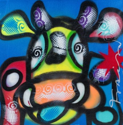 Fabian (1967): La vache qui rit, Acryl auf Leinwan