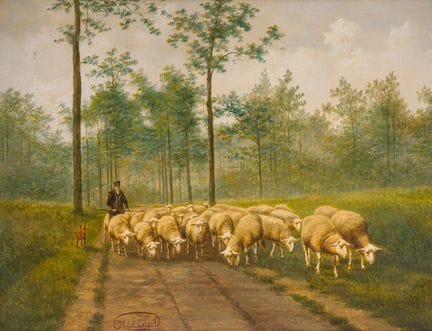 H. Ed. Capel (19./20. Jh.): Waldlandschaft mit ein