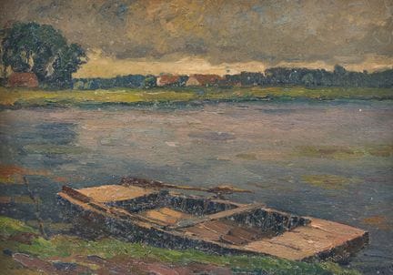 Herman Broeckaert (1878–1930): Boot am Ufer der Ly