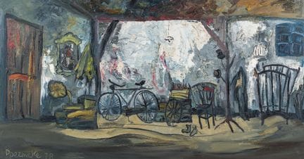 Paul Permeke (1918–1990): Interieur mit Fahrrad, Ö