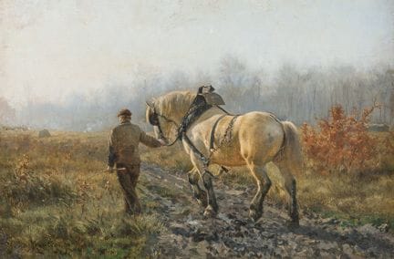 Jules Léon Montigny (1847–1899): Landschaft mit ei