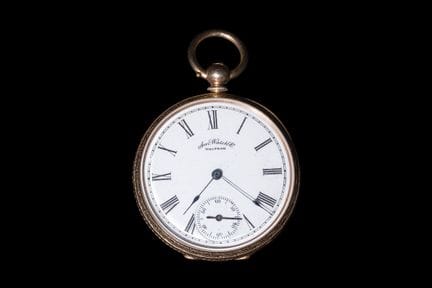 Montre de poche américaine en or 10 carats « Am. W