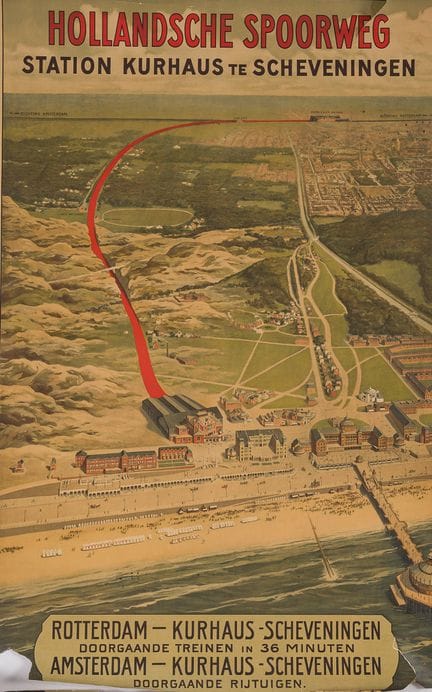 Ein niederländisches Eisenbahnplakat zur Werbung f