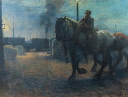 Jean-Joseph Delvin (1853–1922): Arbeiter zu Pferd 