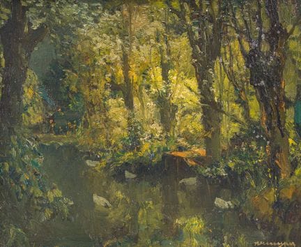 Alfons De Cuyper (1887–1950): Sous-bois, Öl auf Le
