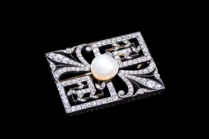 Importante broche rectangulaire en or 18 carats, o