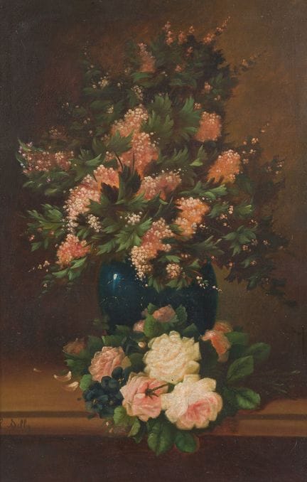 L. Delly (19./20. Jh.): Stillleben mit einer Vase 