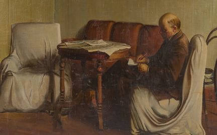 Russische Schule: Lenin, Öl auf Leinwand, 20. Jh.
