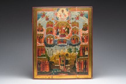 Eine große russisch-orthodoxe Ikone mit der Aufsch