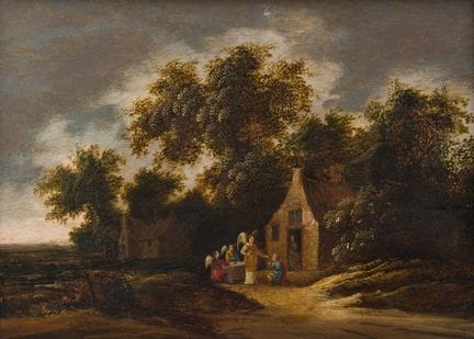 Niederländische Schule: Abraham und die drei Engel