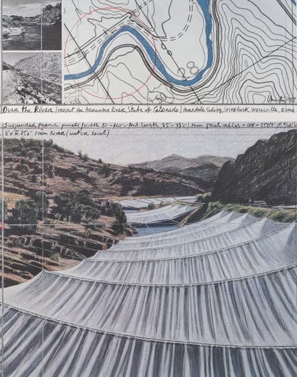 Christo (1935–2020): „Over the River“, farbige Off
