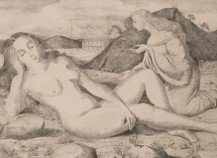 Paul Delvaux (1897–1994): „L’annonciation“, Radier