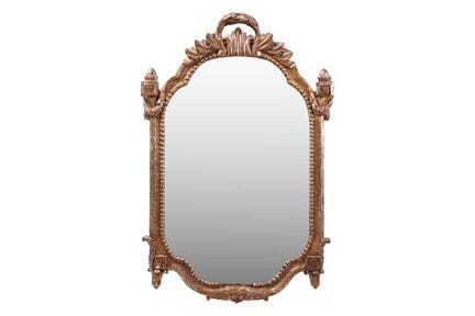 Miroir mural en bois doré de style rococo, fin du 
