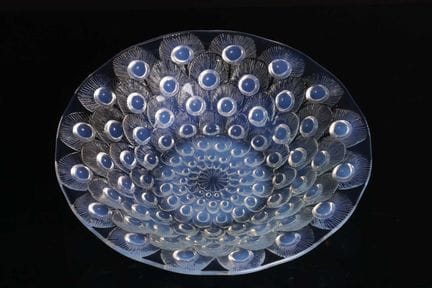 René Lalique, bol peu profond en verre opalescent 