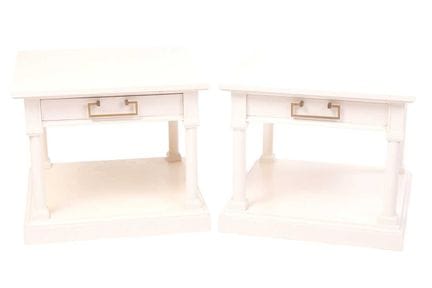 A pair of contemporary single-drawer side tables /