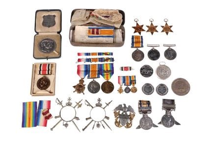 Un ensemble de médailles de la Première Guerre mon