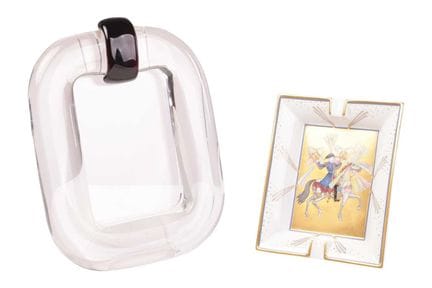 A Murano glass photograph frame, designed by Marce