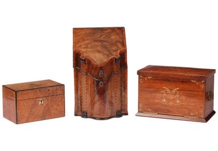 Boîte à couteaux en acajou de l'époque de George I