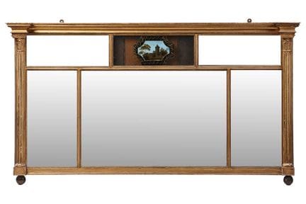 Miroir de cheminée de style Régence, en gesso doré
