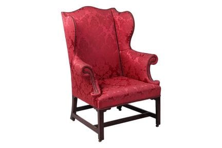 Grand fauteuil à oreilles de style Chippendale en 