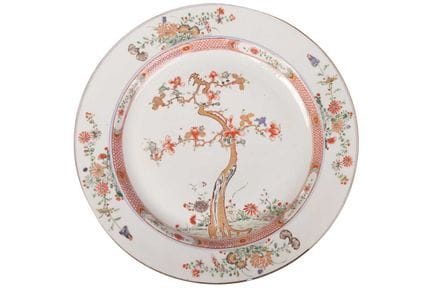 Assiette de service chinoise de la famille verte, 