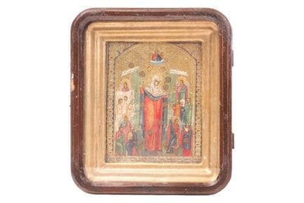 Icône orthodoxe russe du XIXe siècle représentant 