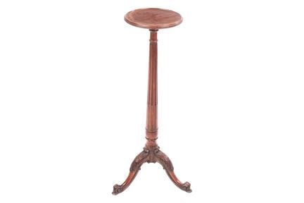 A late George III mahogany candlestand, the circul