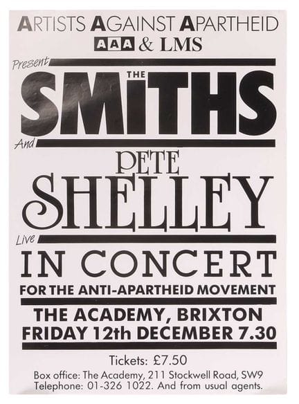 The Smiths : affiche du concert de bienfaisance « 