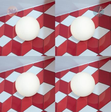 Set aus vier kugelförmigen Wandleuchten
Weiß getön