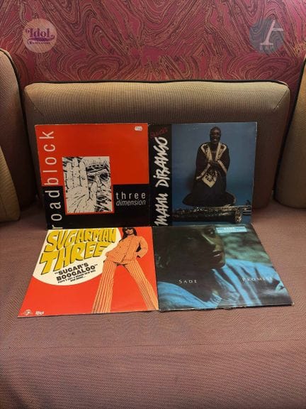 Lot de sept disques vinyles 33 tours Funk, Soul et